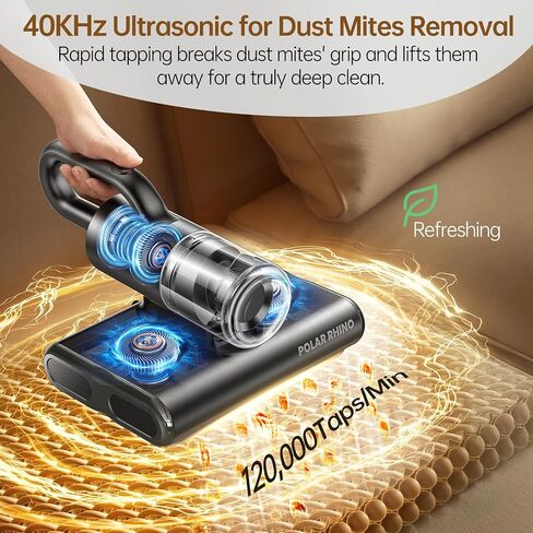 Dual Brush-Roll Mattress Vacuum Cleaner with 25KPa High Suction, UV-C Light, 140°F Heating & Triple HEPA Filter [Allergens & Pet Hair Removal] Handheld Bed Vacuum for Couch, Quilt, Mattress, Crib in Saudi Arabia