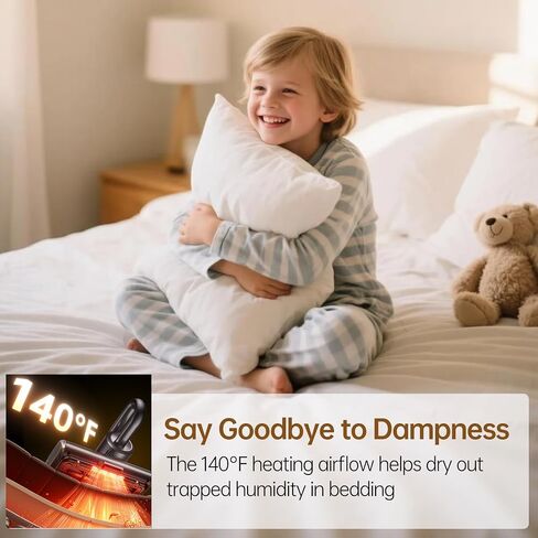Dual Brush-Roll Mattress Vacuum Cleaner with 25KPa High Suction, UV-C Light, 140°F Heating & Triple HEPA Filter [Allergens & Pet Hair Removal] Handheld Bed Vacuum for Couch, Quilt, Mattress, Crib in Saudi Arabia