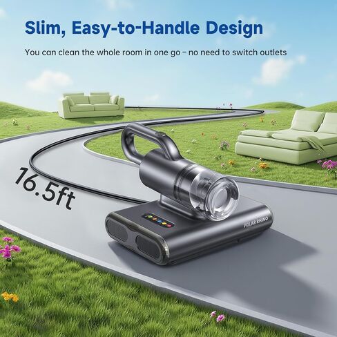 Dual Brush-Roll Mattress Vacuum Cleaner with 25KPa High Suction, UV-C Light, 140°F Heating & Triple HEPA Filter [Allergens & Pet Hair Removal] Handheld Bed Vacuum for Couch, Quilt, Mattress, Crib in Saudi Arabia