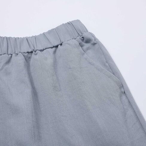 Generic Comfy Capri Pants for Women Casual Lightweight Summer Beach Trousers Elastic Waist Travel Cropped Pants with Pockets in Saudi Arabia