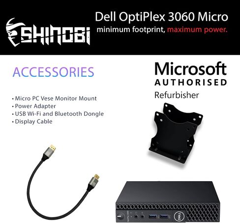 Dell Optiplex 3060 Micro PC | Intel Core i5-8500t | ذاكرة الوصول العشوائي 8 جيجابايت | 256 جيجابايت SSD | Windows 11 Pro | Wi-Fi+ Bt | كمبيوتر سطح المكتب الصغير (متجدد) (ذاكرة الوصول العشوائي 8 جيجا بايت + 256 جيجا بايت SSD) in Saudi Arabia