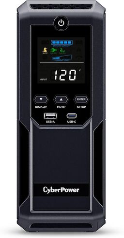 CyberPower CP1350AVRLCD3 Intelligent LCD UPS Battery Backup | 1350VA/815W, 12 Outlets, 2 USB Ports, AVR, Mini Tower, UL Certified in Kuwait