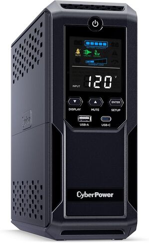 CyberPower CP1350AVRLCD3 Intelligent LCD UPS Battery Backup | 1350VA/815W, 12 Outlets, 2 USB Ports, AVR, Mini Tower, UL Certified in Kuwait