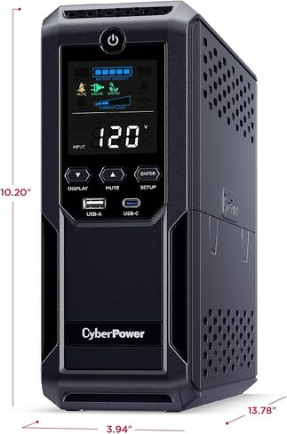 CyberPower CP1350AVRLCD3 Intelligent LCD UPS Battery Backup | 1350VA/815W, 12 Outlets, 2 USB Ports, AVR, Mini Tower, UL Certified in Kuwait