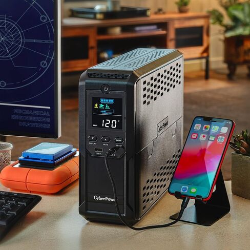 CyberPower CP1350AVRLCD3 Intelligent LCD UPS Battery Backup | 1350VA/815W, 12 Outlets, 2 USB Ports, AVR, Mini Tower, UL Certified in Kuwait
