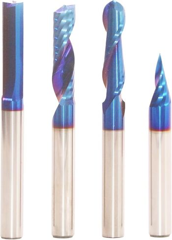 Ruhitools 5PCS CNC Spiral Router Bits Set End Mill 1/4 inch Shank 5-Piece Solid Carbide TOR5100 in Saudi Arabia