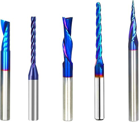 Ruhitools 5PCS CNC Spiral Router Bits Set End Mill 1/4 inch Shank 5-Piece Solid Carbide TOR5100 in Saudi Arabia