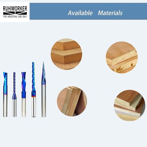 Ruhitools 5PCS CNC Spiral Router Bits Set End Mill 1/4 inch Shank 5-Piece Solid Carbide TOR5100 in Saudi Arabia