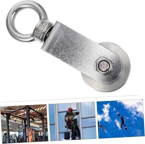 PRETYZOOM 1pc Steel Crane Pulley Steel Swivel Pulley Wheel Bearings Lifting Pulleys Steel Single Pulley U Shaped Pulley Professional Bearing Pulley Steel Bearing Pulley Home Supplies Silver in Saudi Arabia