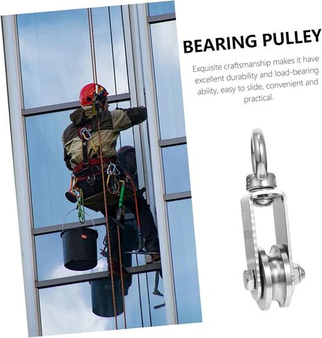 PRETYZOOM 1pc Steel Crane Pulley Steel Swivel Pulley Wheel Bearings Lifting Pulleys Steel Single Pulley U Shaped Pulley Professional Bearing Pulley Steel Bearing Pulley Home Supplies Silver in Saudi Arabia