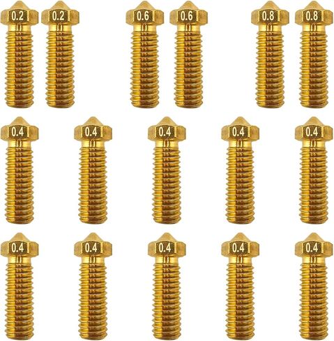 26pcs ender 3 rowzles kit ، مجموعة فوهات MK8 ، فوهات الطابعة 3D النحاسية 0.2/0.3/0.4/0.6/0.8/1.0 مم متوافقة مع creality ender 3 pro v2/ender 3 max/5 pro/ender 3 s1/ender 3 neo/cR10 3D 3D printer nzzle ، in Kuwait