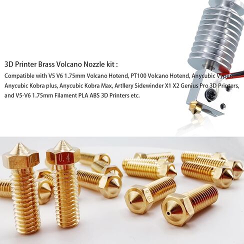 26pcs ender 3 rowzles kit ، مجموعة فوهات MK8 ، فوهات الطابعة 3D النحاسية 0.2/0.3/0.4/0.6/0.8/1.0 مم متوافقة مع creality ender 3 pro v2/ender 3 max/5 pro/ender 3 s1/ender 3 neo/cR10 3D 3D printer nzzle ، in Kuwait