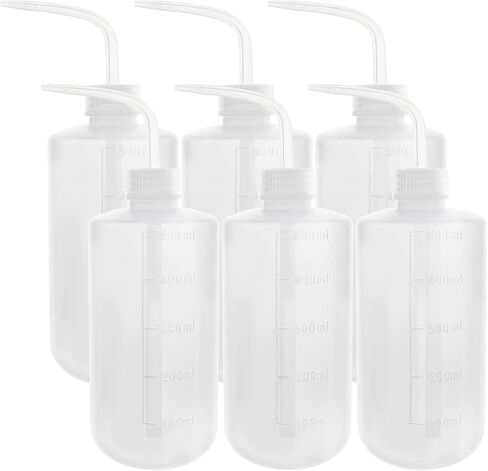 DEPEPE 6-Pack 250ml Squeeze Bottles for Liquids, LDPE Plastic Safety Squirt Bottle with Narrow Mouth & Scale Labels, Small Watering Can for Indoor Plants, Lab Tattoo Cleaning Tools in Kuwait