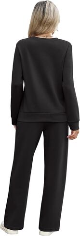 WIHOLL Women's 2 Piece Sets Sweatshirt Casual Travel Outfits Lounge Wide Leg Tracksuit Cozy Sweatsuits Fashion 2025 in Saudi Arabia