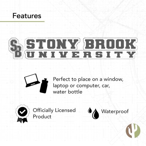 Desert Cactus Stony Brook University Sticker Seawolves Name Logo Vinyl Decal Laptop Water Bottle Car Scrapbook (8 Inch Sticker) in Saudi Arabia