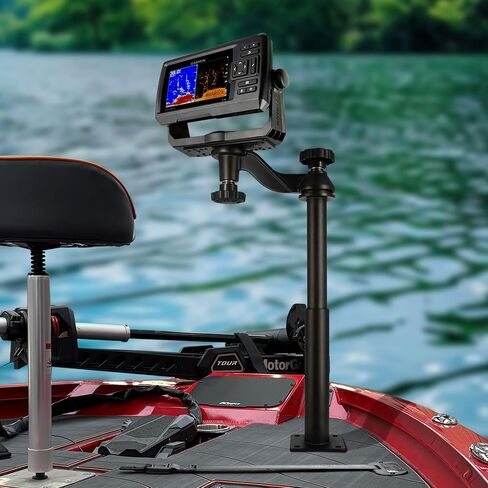 Aluminum Height Telescopic Fish Finder Mount, Marine Electronics Mount with Horizontal Swing Arm for 5"-12" Large Depth Finder Display, Compatible with Garmin, Lowrance, Humminbird and More in Kuwait