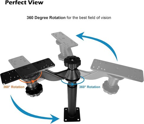 Aluminum Height Telescopic Fish Finder Mount, Marine Electronics Mount with Horizontal Swing Arm for 5"-12" Large Depth Finder Display, Compatible with Garmin, Lowrance, Humminbird and More in Kuwait