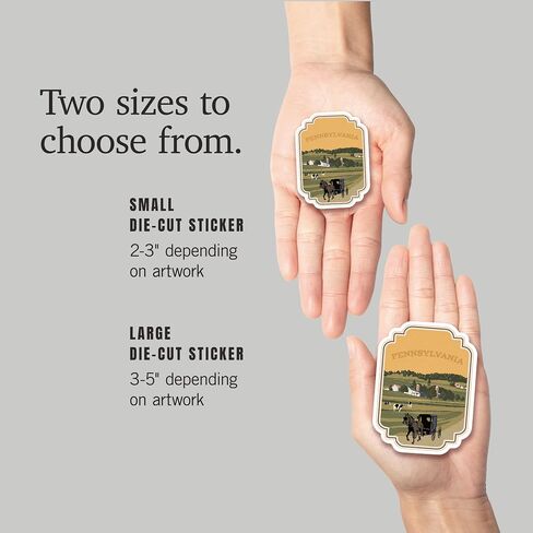 Die Cut Sticker Pennsylvania Amish Countryside WPA Vinyl Sticker 3 to 6 inches, (Waterproof Decal for Cars, Water Bottles, Laptops, Coolers), Large in Saudi Arabia