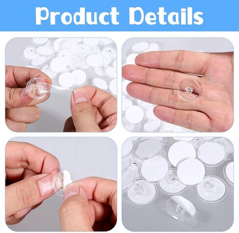 50 Pcs Clear Adhesive Hooks, Adhesive Ceiling Hooks for Hanging Damage-Free Birthday Hook No-Drill Sticky Ceiling Hook Removable Ceilings Discs for Festival Wedding Party Decorations in Saudi Arabia