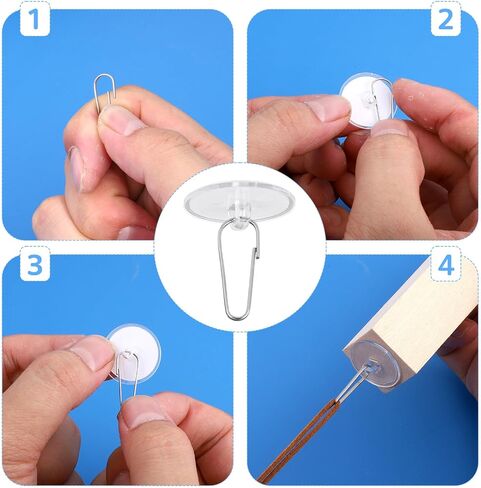 50 Pcs Clear Adhesive Hooks, Adhesive Ceiling Hooks for Hanging Damage-Free Birthday Hook No-Drill Sticky Ceiling Hook Removable Ceilings Discs for Festival Wedding Party Decorations in Saudi Arabia