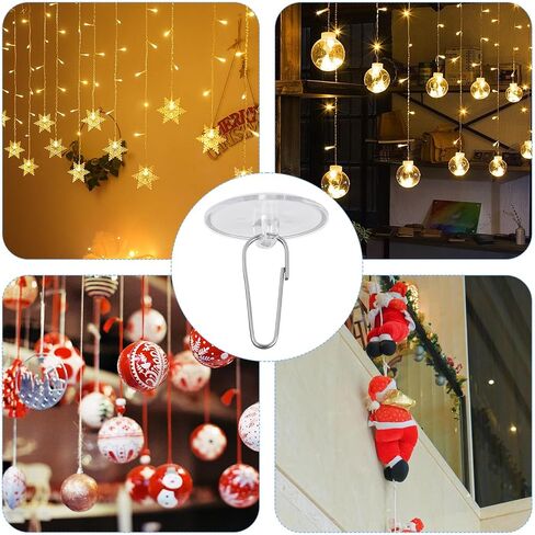 50 Pcs Clear Adhesive Hooks, Adhesive Ceiling Hooks for Hanging Damage-Free Birthday Hook No-Drill Sticky Ceiling Hook Removable Ceilings Discs for Festival Wedding Party Decorations in Saudi Arabia