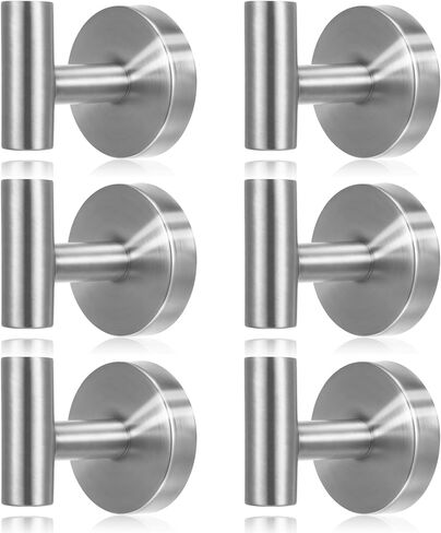 Shimeyao 6 Pack Suction Cup Hooks for Shower Stainless Steel No Drill Shower Hooks Removable Metal Towel Hanging for Wall Kitchen Glass Mirror Towels Robes Window Loofah(Silver,Hanging Hook) in Saudi Arabia