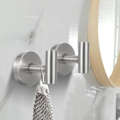 Shimeyao 6 Pack Suction Cup Hooks for Shower Stainless Steel No Drill Shower Hooks Removable Metal Towel Hanging for Wall Kitchen Glass Mirror Towels Robes Window Loofah(Silver,Hanging Hook) in Saudi Arabia
