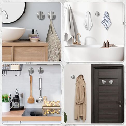 Shimeyao 6 Pack Suction Cup Hooks for Shower Stainless Steel No Drill Shower Hooks Removable Metal Towel Hanging for Wall Kitchen Glass Mirror Towels Robes Window Loofah(Silver,Hanging Hook) in Saudi Arabia