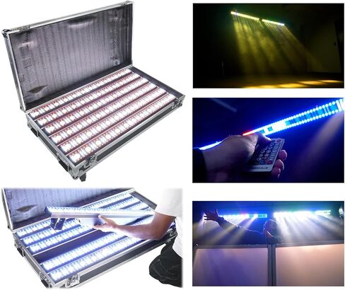 Rockville Pixel Hybrid Pack 6 Battery Bar Bar Wash/Strobe/Blinder Light Strips (6) ، RGB 5050 LEDs ، DMX اللاسلكي ، بطارية لمدة 10 ساعات ، حالة شحن ، للدي جي وإضاءة المسرح in Saudi Arabia
