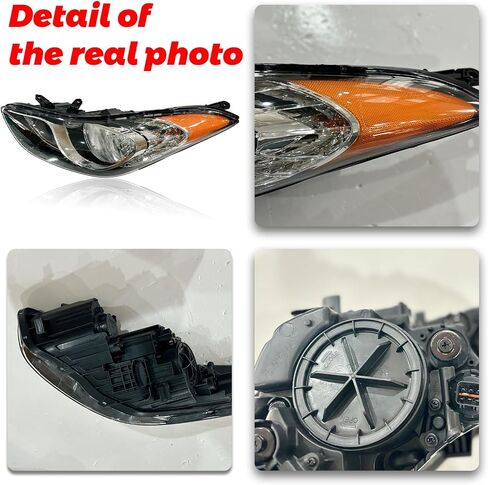 Headlight Assembly Compatible with 2011 2012 2013 Hyundai Elantra w/Bulbs Halogen Headlamp(Left and Right) in Kuwait
