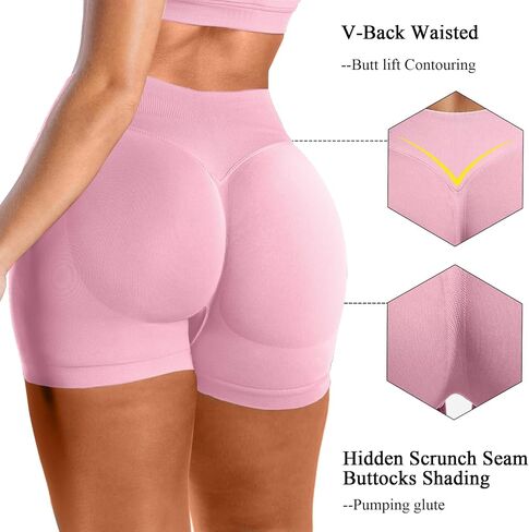 3 Piece Workout Shorts Womens Scrunch Butt Lifting Impact Shorts Seamless Yoga Gym Boom Booty Short Running Pants in Saudi Arabia