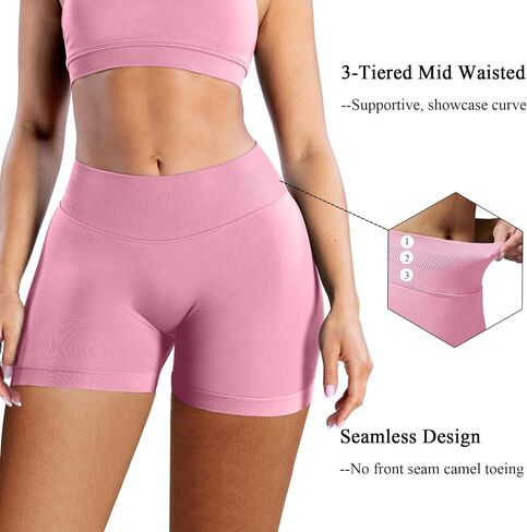 3 Piece Workout Shorts Womens Scrunch Butt Lifting Impact Shorts Seamless Yoga Gym Boom Booty Short Running Pants in Saudi Arabia