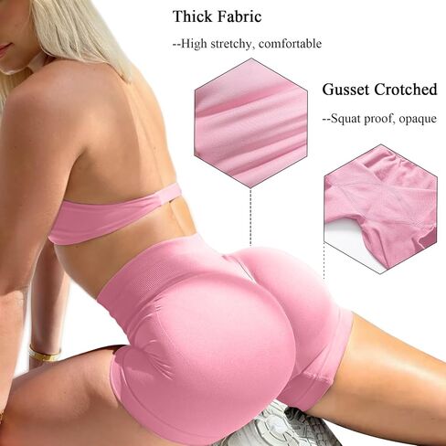 3 Piece Workout Shorts Womens Scrunch Butt Lifting Impact Shorts Seamless Yoga Gym Boom Booty Short Running Pants in Saudi Arabia