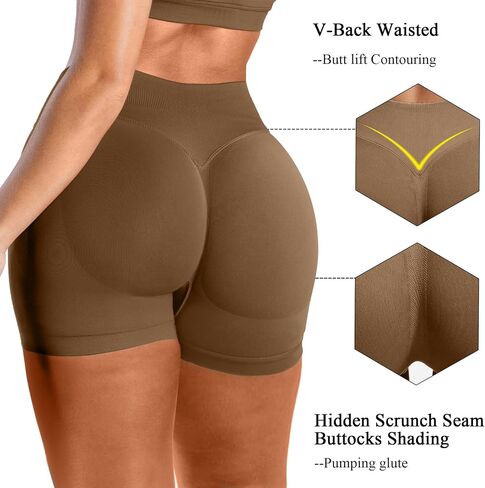 3 Piece Workout Shorts Womens Scrunch Butt Lifting Impact Shorts Seamless Yoga Gym Boom Booty Short Running Pants in Saudi Arabia