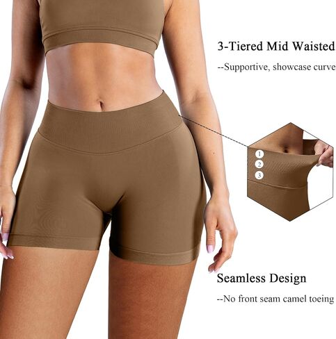 3 Piece Workout Shorts Womens Scrunch Butt Lifting Impact Shorts Seamless Yoga Gym Boom Booty Short Running Pants in Saudi Arabia