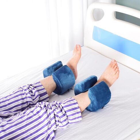 GREUS Heel Pillow Protectors for Pressure Sores Ulcer Heel Pain Relieve Cushion Anti Bed Sore Pad Foot Elevation Pillow Wedge Support Leg Rest Ankle Elevator for Elderly Bedridden Patients Sleeping in Saudi Arabia