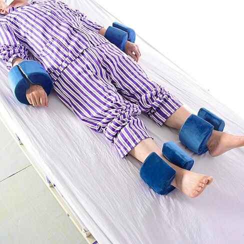GREUS Heel Pillow Protectors for Pressure Sores Ulcer Heel Pain Relieve Cushion Anti Bed Sore Pad Foot Elevation Pillow Wedge Support Leg Rest Ankle Elevator for Elderly Bedridden Patients Sleeping in Saudi Arabia