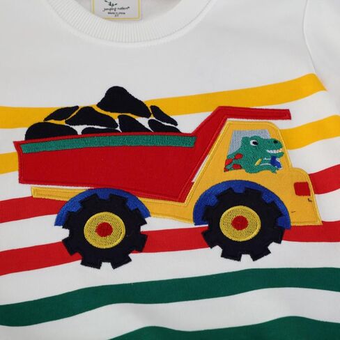 فتى من النوع الثقيل 2-6y صبي طفل طويل الأكمام قميص العرق قميص القميص القميص Dinosaur & Truck Tops for Kids in Kuwait