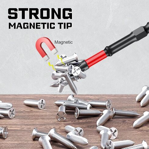 FPH2 Bits,FPH2 Screwdriver,FPH2 Impact Screwdriver Bit Set - S2 Steel 65mm & 110mm Slotted Heads 1/4 Inch Hex Shank,CNC Machined Tips with Magnetism,Cross Slot Screw Driver Drill Bits(10pcs) in Kuwait