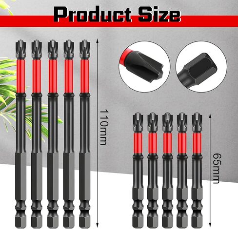 FPH2 Bits,FPH2 Screwdriver,FPH2 Impact Screwdriver Bit Set - S2 Steel 65mm & 110mm Slotted Heads 1/4 Inch Hex Shank,CNC Machined Tips with Magnetism,Cross Slot Screw Driver Drill Bits(10pcs) in Kuwait
