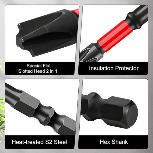 FPH2 Bits,FPH2 Screwdriver,FPH2 Impact Screwdriver Bit Set - S2 Steel 65mm & 110mm Slotted Heads 1/4 Inch Hex Shank,CNC Machined Tips with Magnetism,Cross Slot Screw Driver Drill Bits(10pcs) in Kuwait