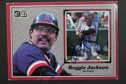 Reggie Jackson Angels Signed Autographed 1983 Donruss #3 Jumbo Card JSA COA - Baseball Slabbed Autographed Cards in Saudi Arabia