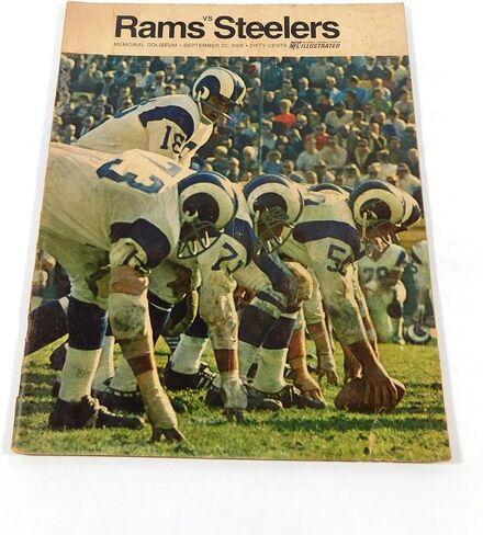 1968 Pittsburgh Steelers at Los Angeles Rams NFL Football Program 9-22-68 A - NFL Programs in Saudi Arabia