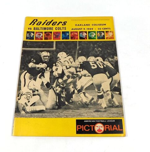 1969 Baltimore Colts at Oakland Raiders AFL Football Program 8-9-69 - NFL Programs in Saudi Arabia