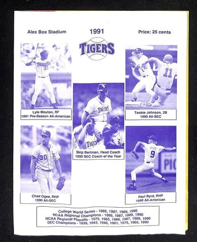 1991 LSU v Southeastern Louisiana Baseball Program 2/26 The Box 86105b20 - College Programs in Saudi Arabia