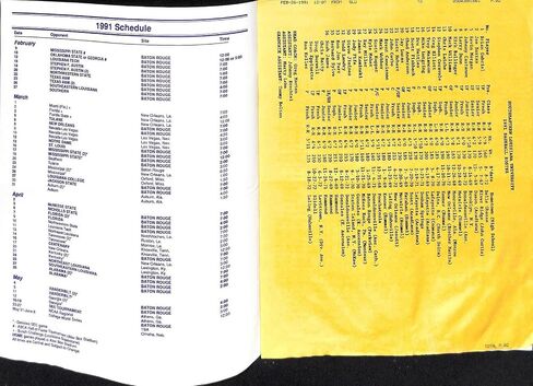 1991 LSU v Southeastern Louisiana Baseball Program 2/26 The Box 86105b20 - College Programs in Saudi Arabia