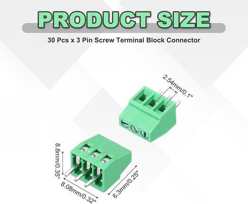 Meccanixity 30pcs 6-pin pcb mount terminal block connectors 2.54mm/0.1inch pitch circuit circlains for home mapperiances ، projects Industrial in Saudi Arabia