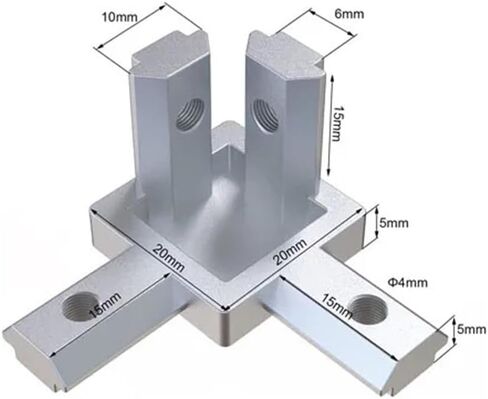 8pcs 3 الطريق موصل قوس الزاوية 2020 3030 4040 Silver for t slot slot profession profile with procks (3030) in Kuwait