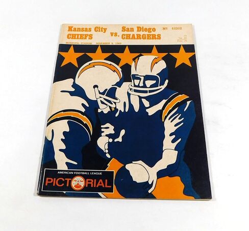 1969 San Diego Chargers في برنامج Kansas City Chiefs AFL Football Program 11-9-69-برامج اتحاد كرة القدم الأميركي in Saudi Arabia