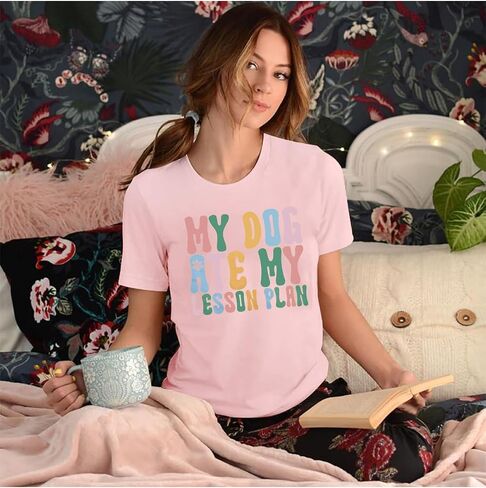 LUKYCILD Teacher Shirt Women First Day of School Shirts Progress Over Perfection Tee Casual Teacher Life Short Sleeve T-Shirt in Saudi Arabia